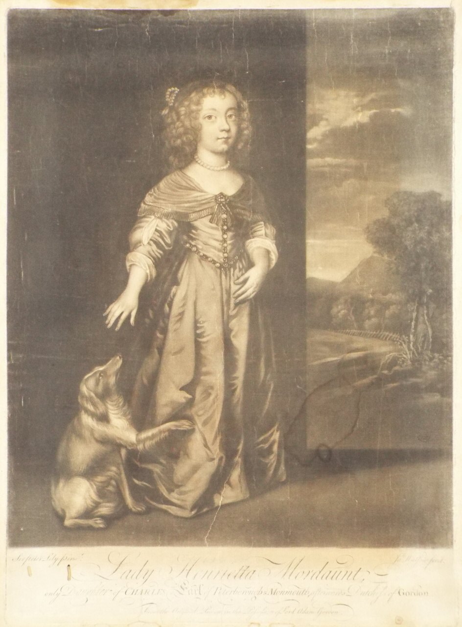 Mezzotint - Lady Henrietta Mordaunt. Only Daughter of Charles, Earl of Peterborough, Afterwards Dutchess of Gordon. - Watson